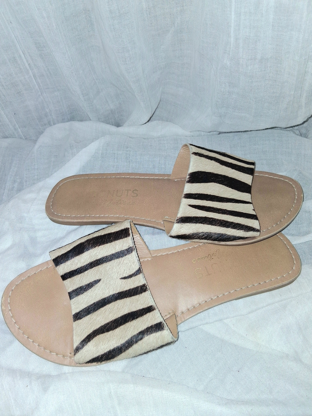 Coconuts by Matisse Zebra-Print Slide Sandals - Tan & Black - Picture 5 of 6